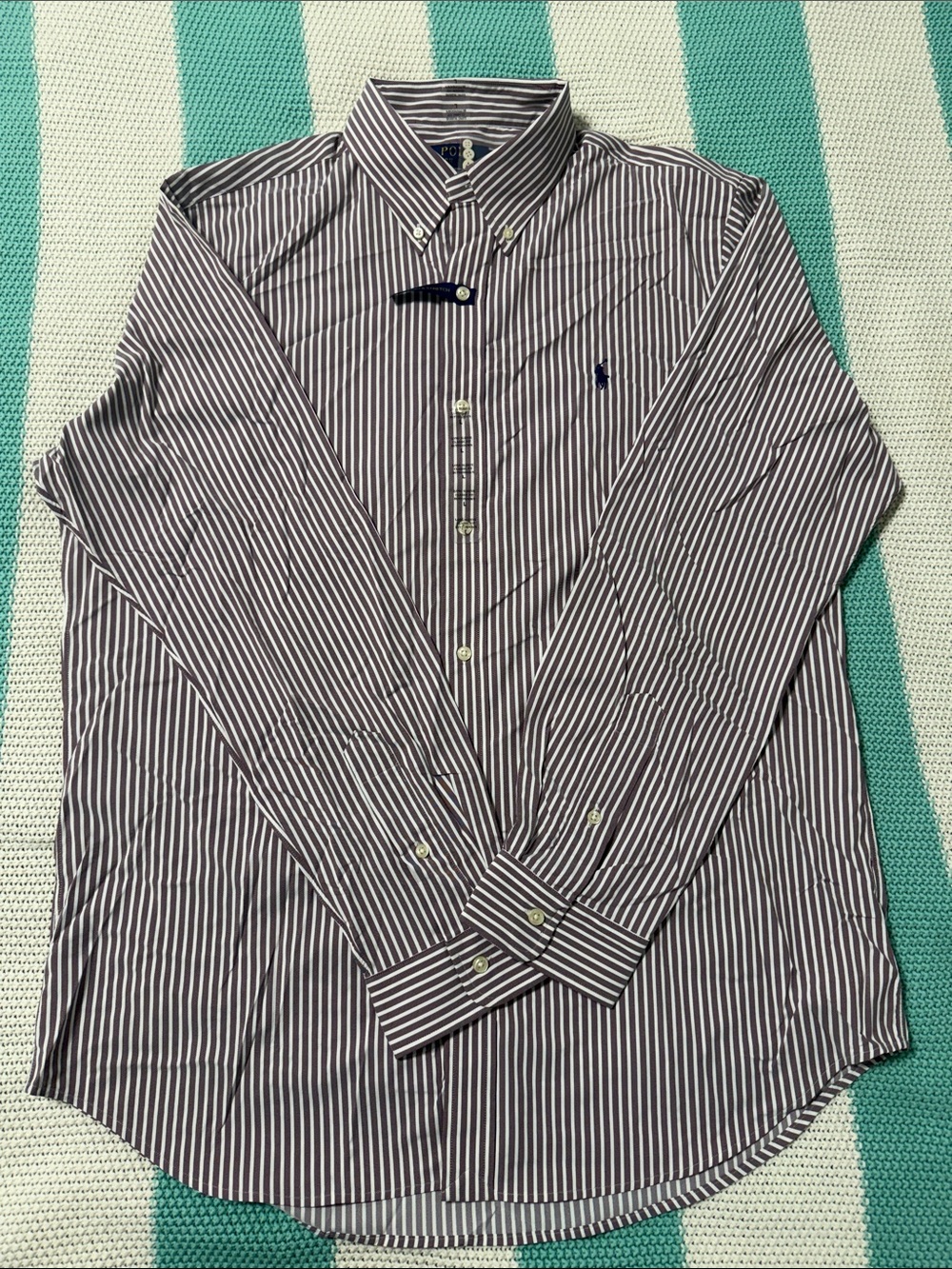 Polo by Ralph Lauren Navy & White Striped Button-Down Shirt